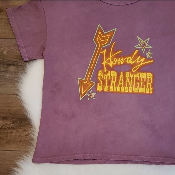 NWOT Midnight Rider Howdy Stranger Oversized Western Graphic Tee XS - Picture 4 of 8